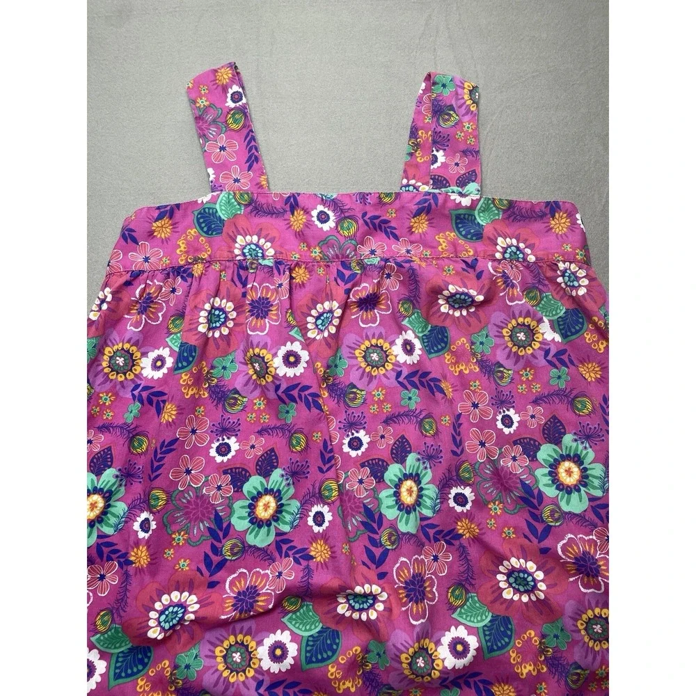 Vtg Nightgown Womens Plus 1X Pink Floral Pockets House Dress Muumuu‎ Midi Travel